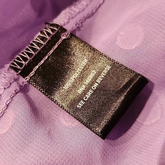 Torrid - Chiffon Clip Dot Puff Sleeve Top in Bougainvillea Lavender​​​​​​​ - Picture 10 of 13